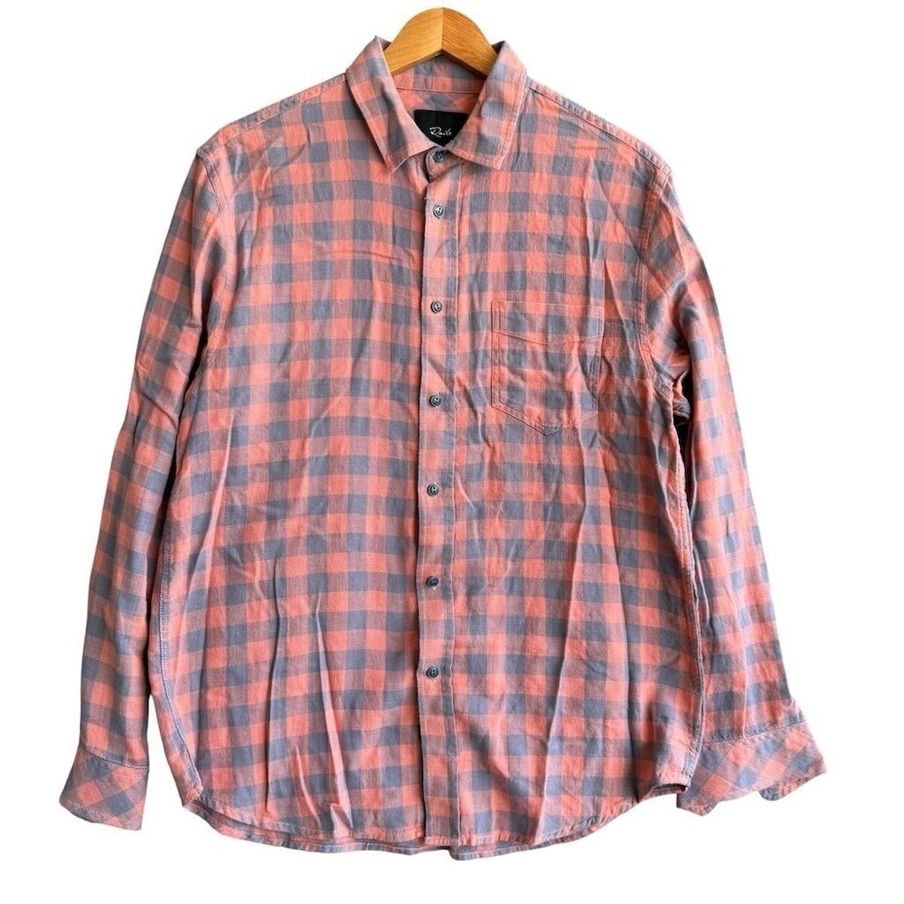 Rails Men's Wyatt Checkered Button-Up Shirt M April Rose Long-Sleeve Preppy